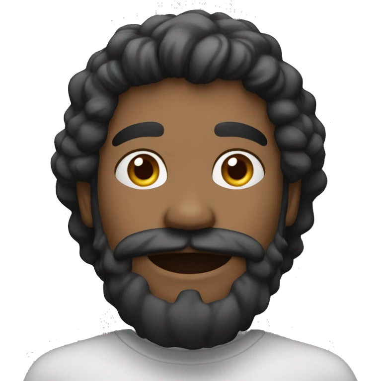 Homem negro forte usando calvanhaque sem bigode segurando um halter emoji