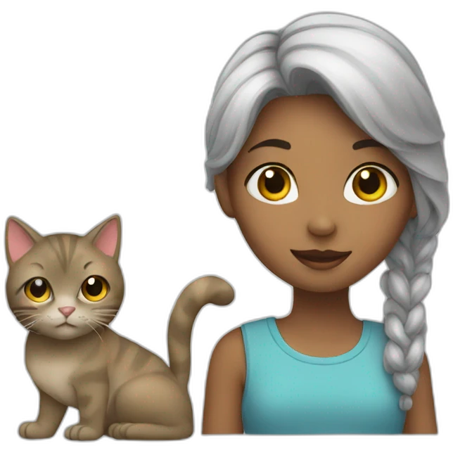 girl with cat emoji