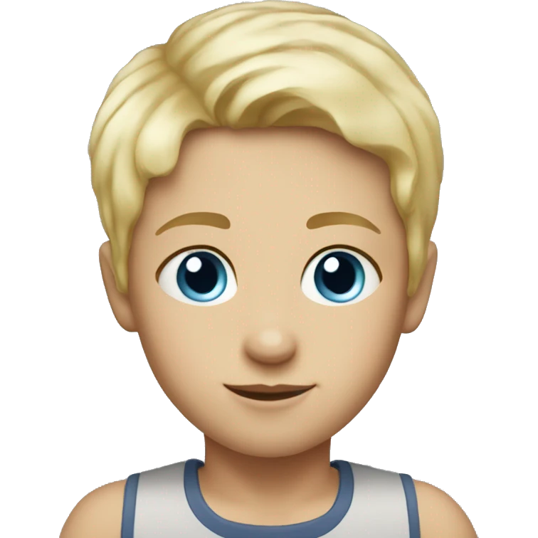 blond-short-hair-blue-eyes and her son emoji