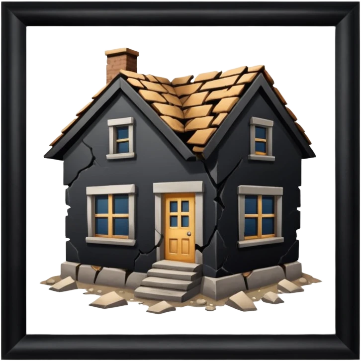 House crumbling to ground emoji