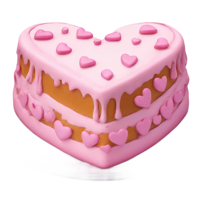 Pink beautifully decorated heart shaped cake  emoji