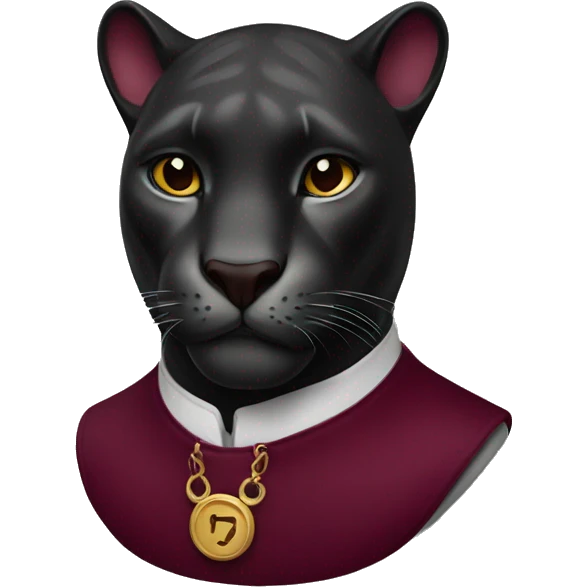 Panther with burgundy collar emoji