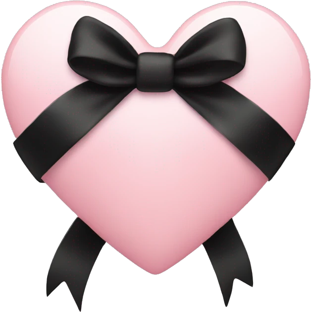 light pink heart with black bow around it  emoji