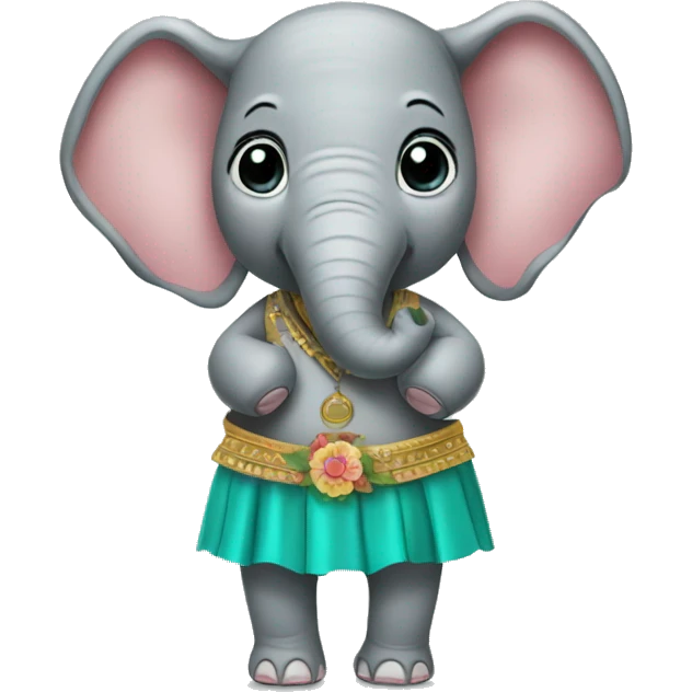 Elephant with a hoola skirt  emoji