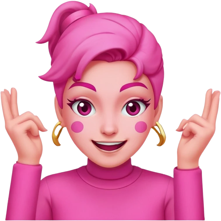 Pink super happy and excited squinting eyes pink  emoji