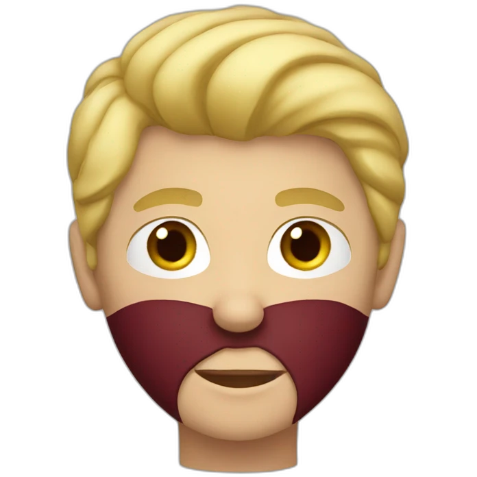 blond teenage boy with maroon shirt emoji