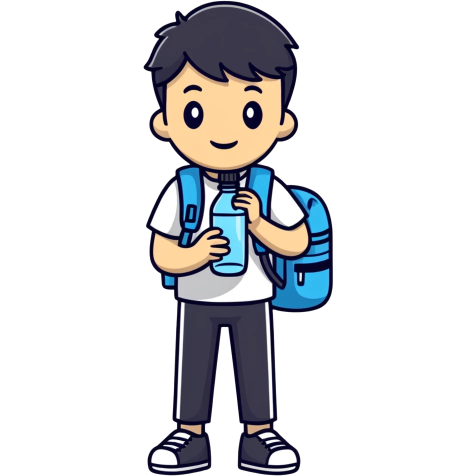 aesthetic college student water bottle emoji
