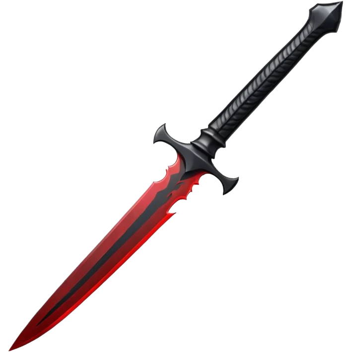 iOS emoji, dark fantasy dagger, obsidian blade, runes, blood drop, clean render, minimalism emoji