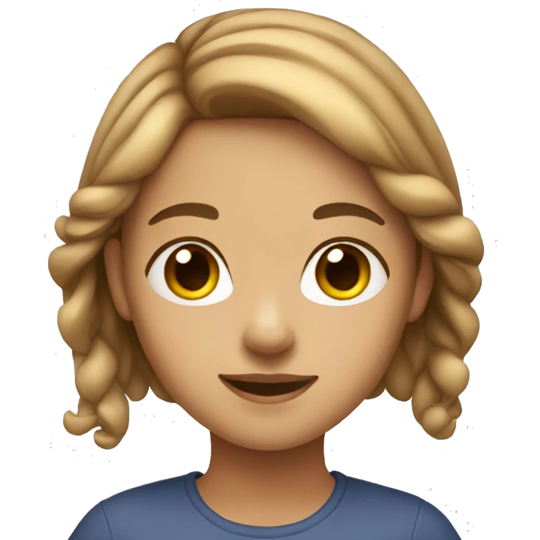 Cute girl with light brown hair emoji
