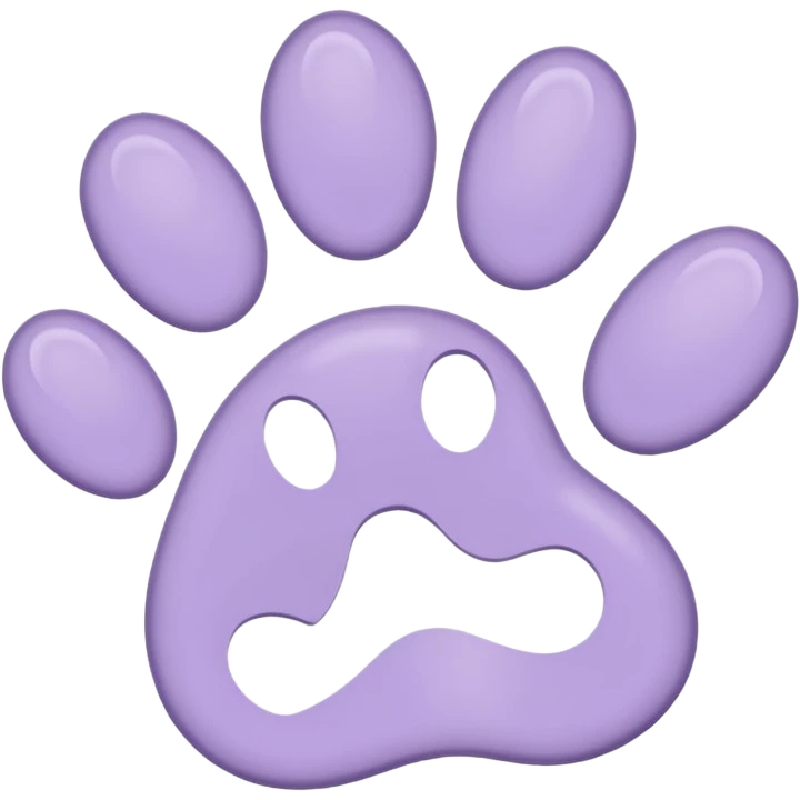 a pastel purple pawprint emoji