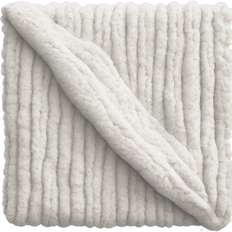 Realistic cozy white chenille blanket emoji