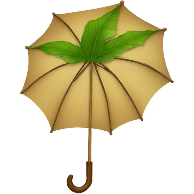 Wooden leaf umbrella emoji