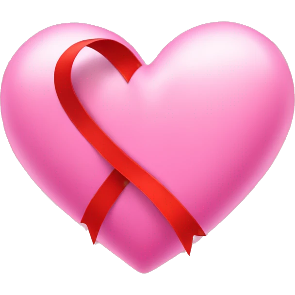 Pink heart with red ribbon  emoji