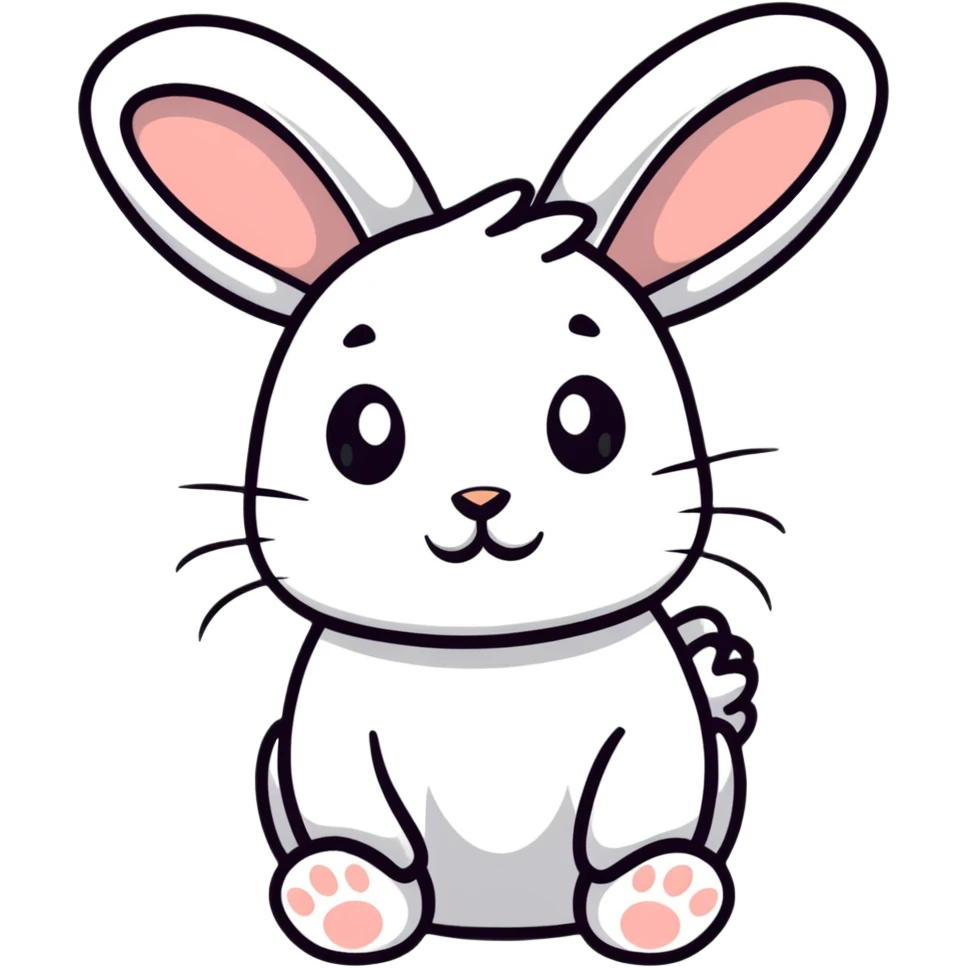 cutest bunny ever with tiny paws and floppy ears emoji