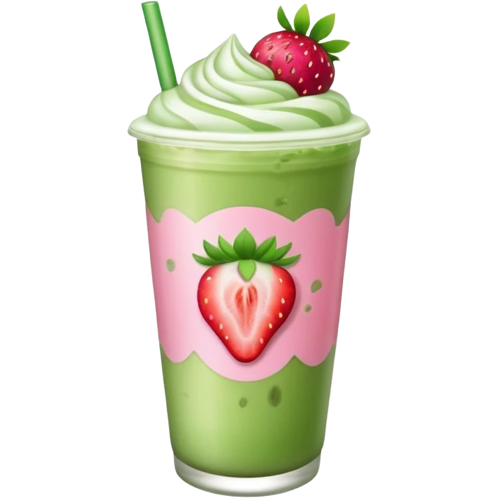 iced matcha latte strawberry  emoji