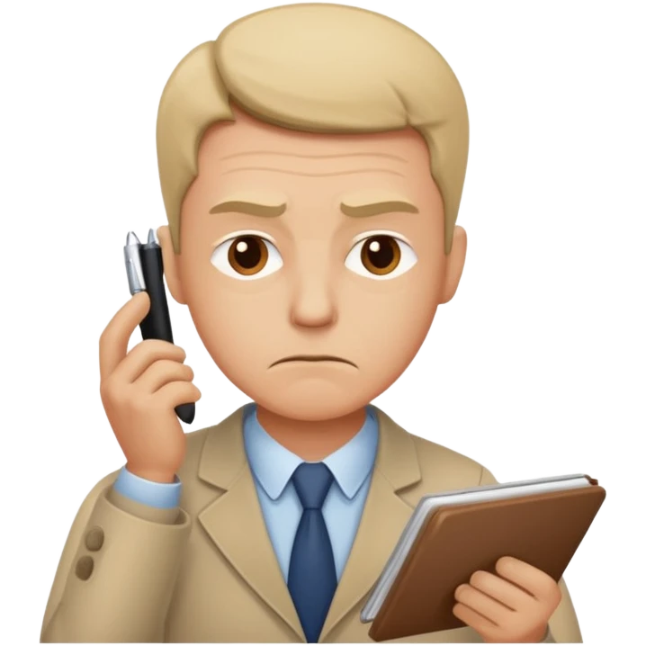 man calculating with difficulties emoji