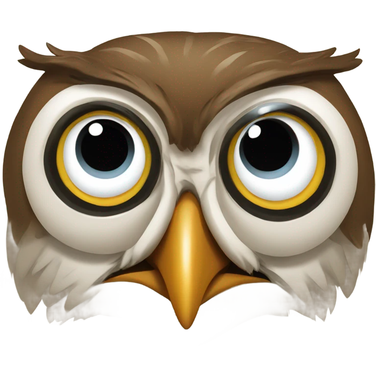 funny owl with big eyes emoji