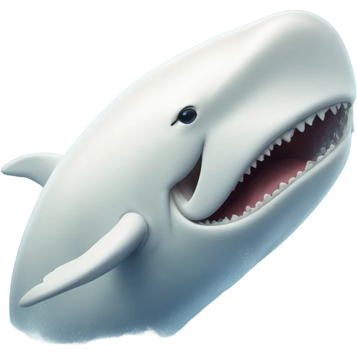 white whale , open mouth emoji