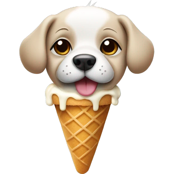 Dog with an ice cream  emoji