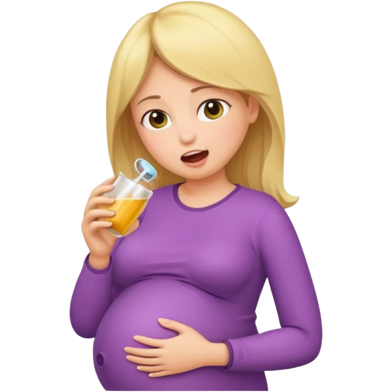 Pregnant women swallowing girl emoji