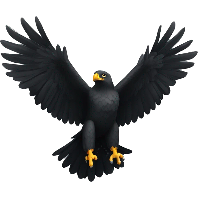 black eagle with open wings emoji