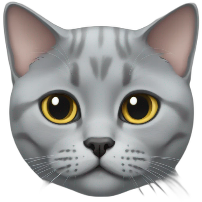 British shorthair grey cat face emoji