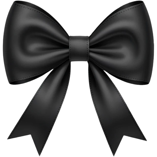 black THIN ribbon bow emoji