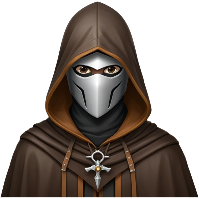 icon featuring Assasin's Creed in an iconic assassin's hood, standing tall against the backdrop of Florence. The design captures the essence of adventure, with intricate details of historical architecture and a sense of mystery. The character is poised, ready for action. transparent background. emoji