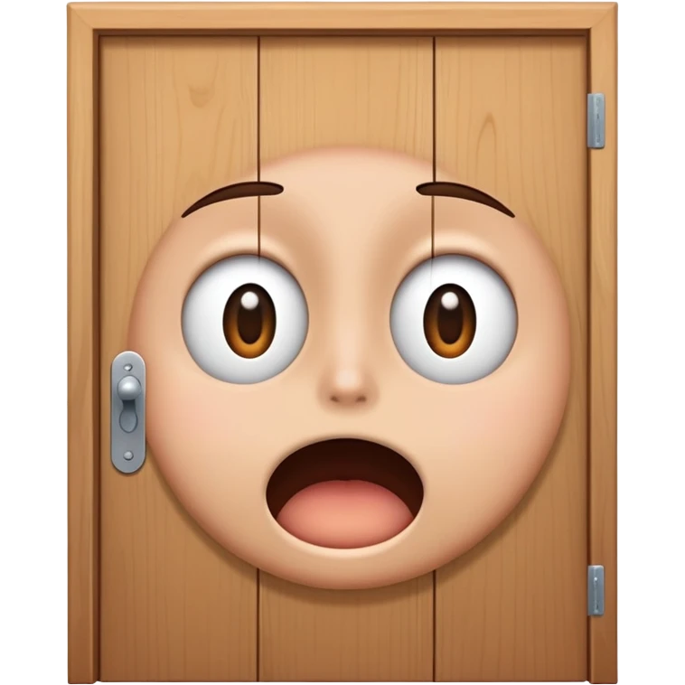 surprised face partially visible from behind a door, front angle emoji emoji