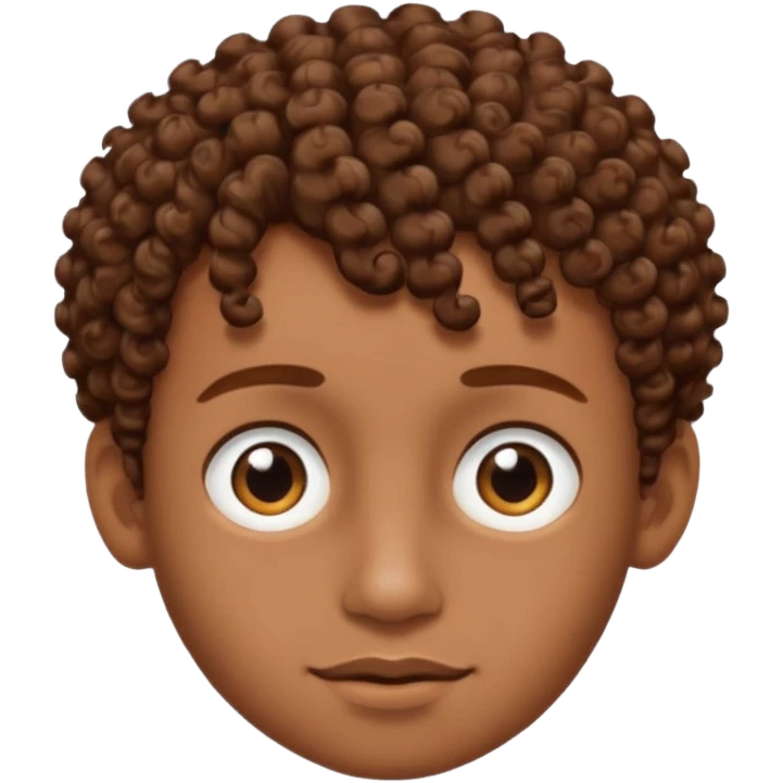 Create an emoji of YouTuber DavidMC's face - he has hair with short sides but a curly top, it is brown emoji