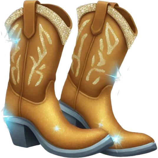 Diamond sparkly cowboy boots  emoji