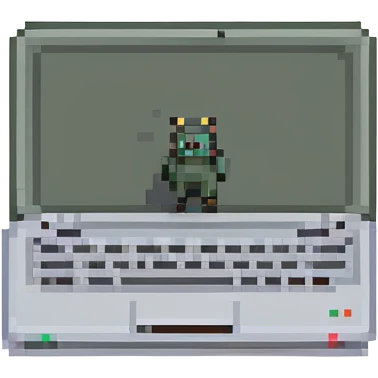 Laptop with tiny legs emoji