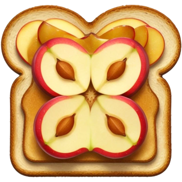 toast with apple slices on top, classic emoji look emoji