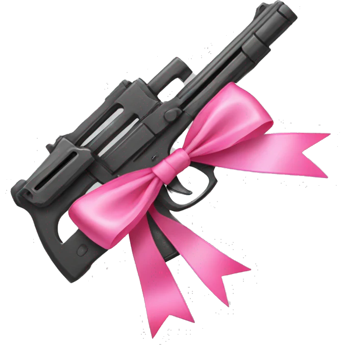 Gun with a pink bow emoji