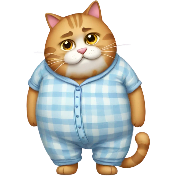 Fat cat in pajamas  emoji