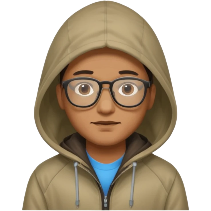 man in hooded jackets and glasses emoji