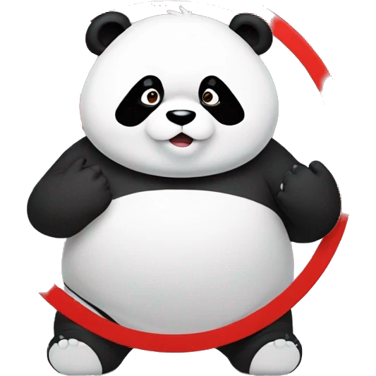 A chubby panda holding a sign that says no emoji