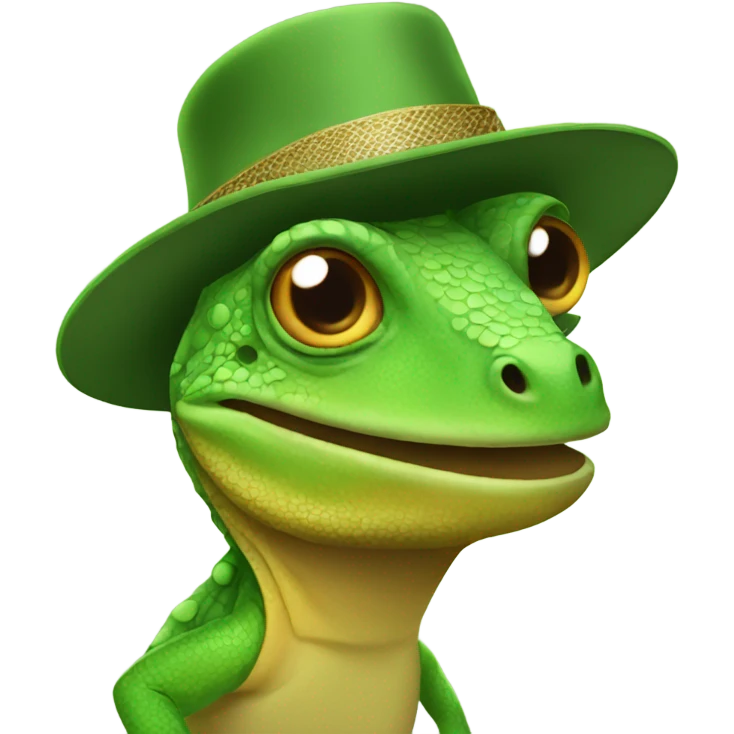 Lizard with a hat  emoji