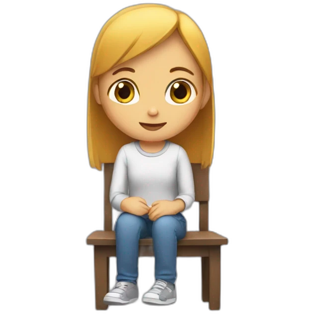Girl sitting alone  emoji