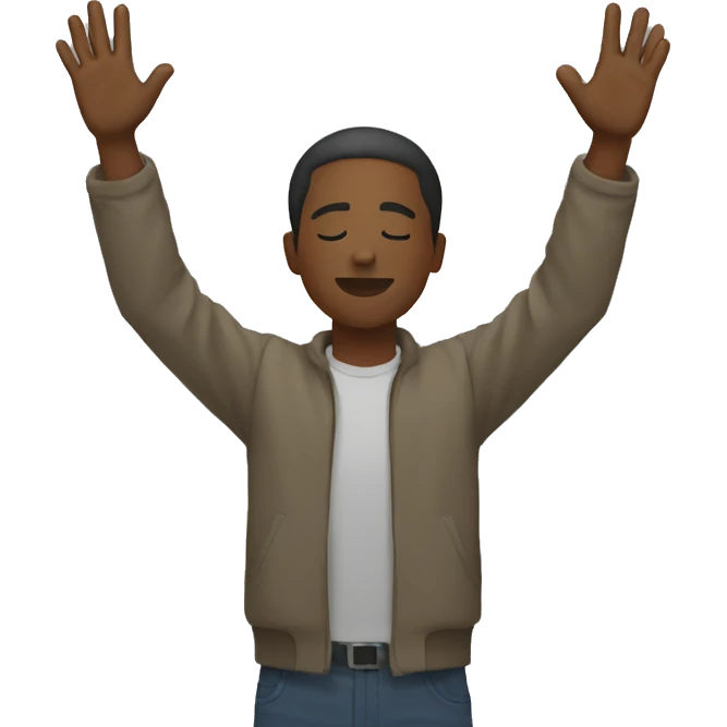 real worship on the ground arms up  emoji