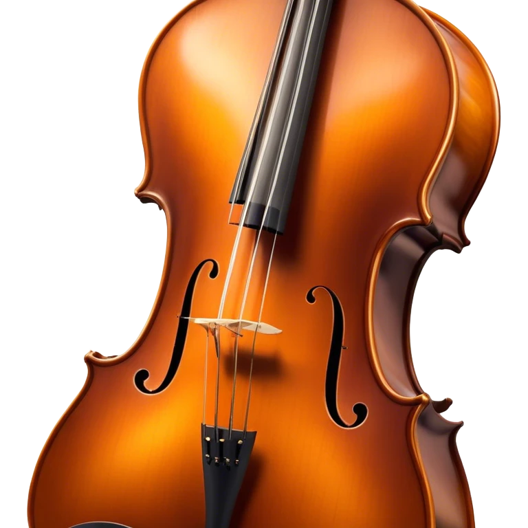 Cinematic Realistic Cello, deep brown polished wood, elegant f-holes creating contrast, warm golden light reflecting off its curves, glowing with depth and a rich musical resonance. emoji
