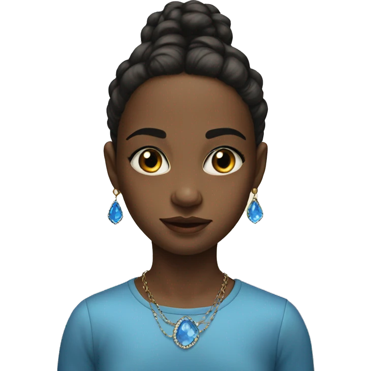 portrait of a girl with earrings blue eyes emoji