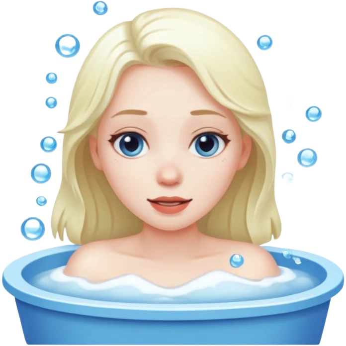 A woman take a ice bath emoji