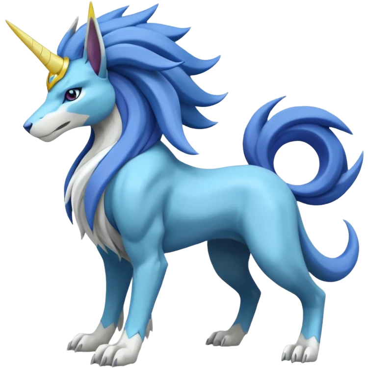 Masculine Suicune-Amaura-Manectric-Pokémon-Fakémon-Digimon-fusion emoji