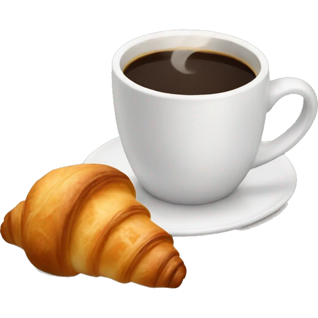 croissant and coffee emoji