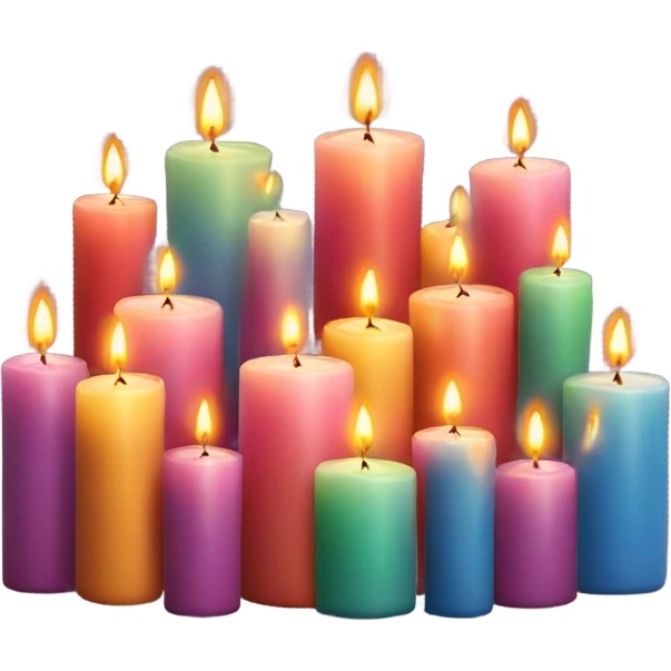 Candles with a heart emoji