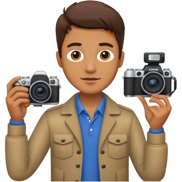 man with Camera, different outfits. emoji