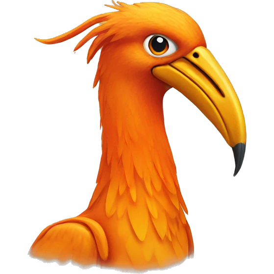 Orange Phoenix + pelican beak emoji