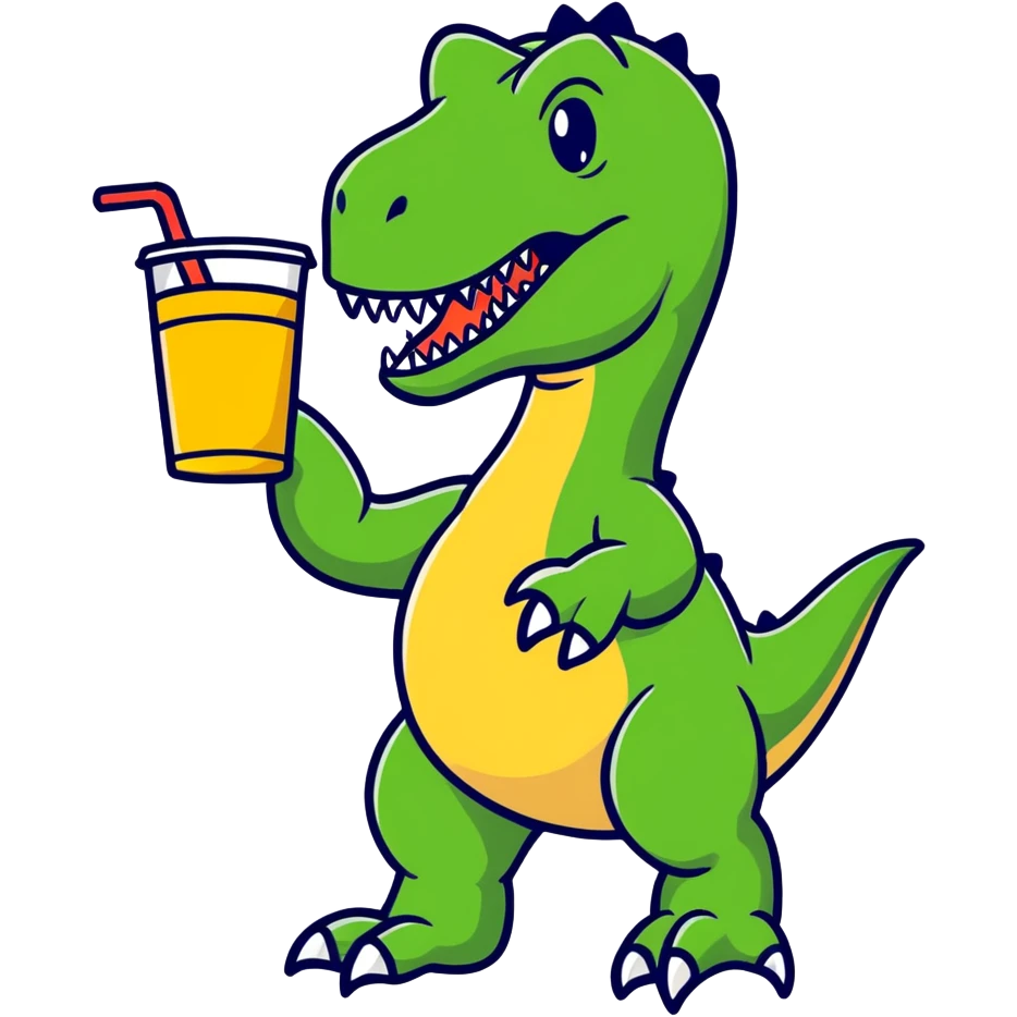 T-Rex with a redbull emoji