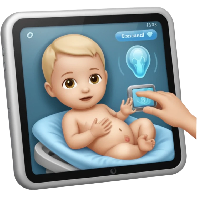 ultrassound scan with a baby on the screen emoji